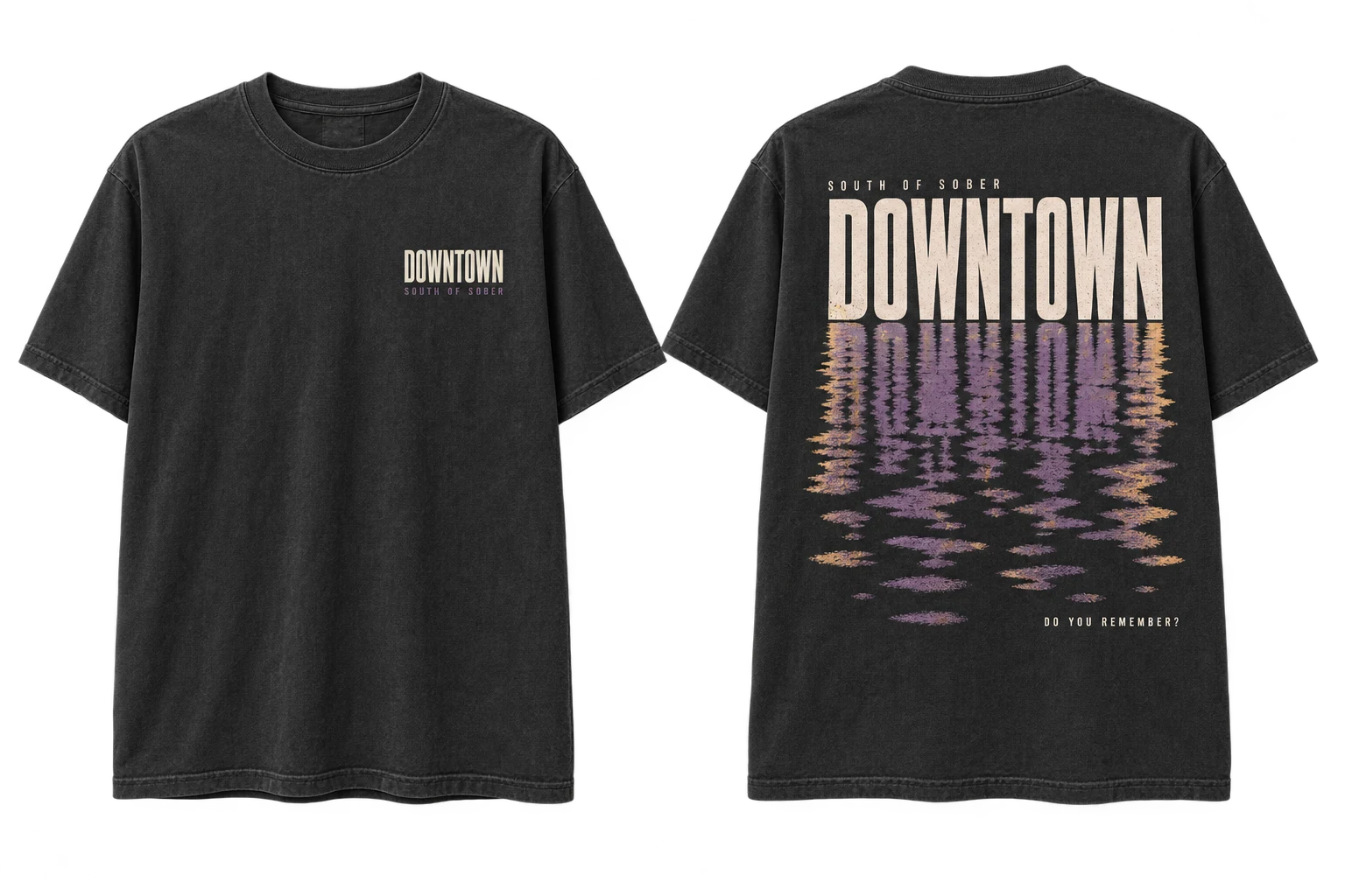 The Reflection Tee, front and back design mockup